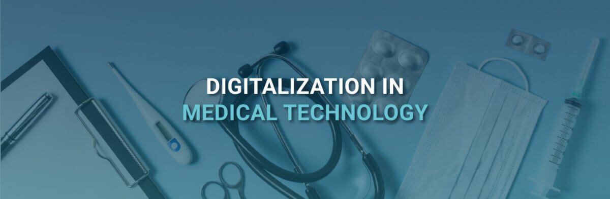 Header image with text digitalization in medical technology