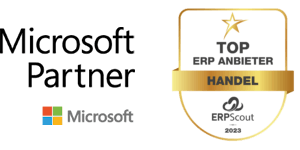 Microsoft Partner Logo und Top ERP Handel Icon