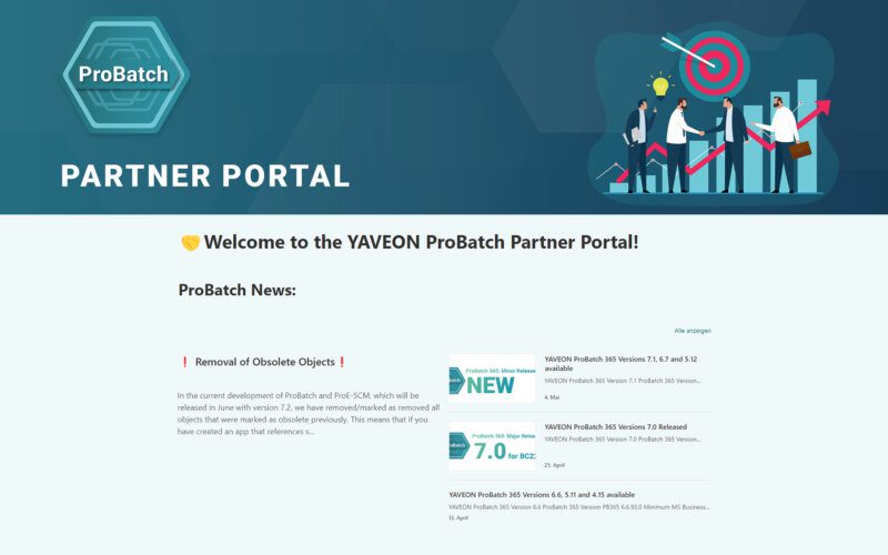 Screenshot ProBatch Partnerportal