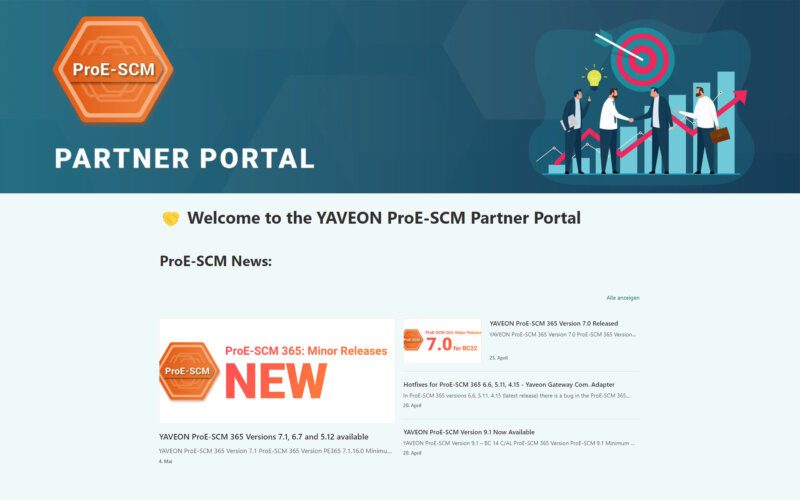 Screenshot ProE-SCM Partnerportal
